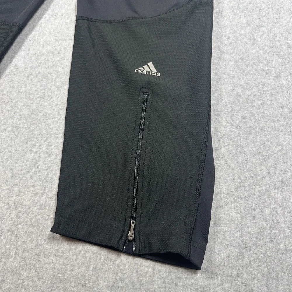 Vintage Y2K Adidas Track Pants Black Red 3 Stripe Drawstring Size XL Zip Cuff